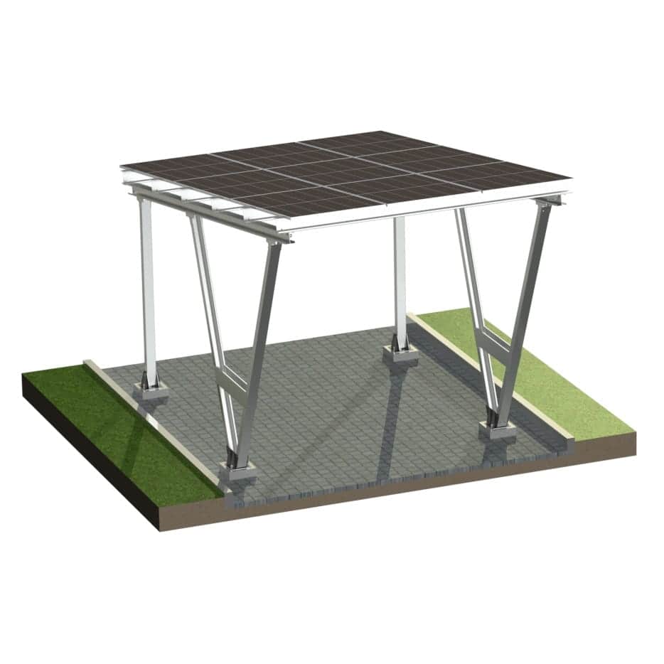 PV-Carport Modell S – 1 Stellplatz | Inkl. 9 PV-Module | Für Schneelast bis 2,6 kN/m²